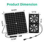 TIMEBAL Solar Powered Exhaust Fan for Shed, 350 CFM High Airflow Solar Vent Fan with Dual Waterproof Fans, Outdoor Cooling Ventilation for Chicken Coop, Greenhouse, Dog House