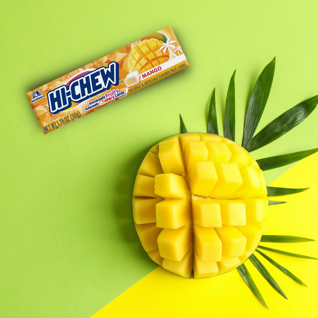HI-CHEW Mango Sticks, 15-Pack, Unique Fun Soft & Chewy Taffy Candy, 1.76oz Each - Made with Immensely Juicy Fruity Flavors, Halloween Candy
