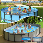 BoYata Pool Bar, Above Ground Poolside Bar Table, 49.4×9.6" Stable & Large Pool Side Table Holds 110LBS, Durable Above Ground Pool Accessories, Swim Up Bar for Round & Oval Frame Swimming Pools