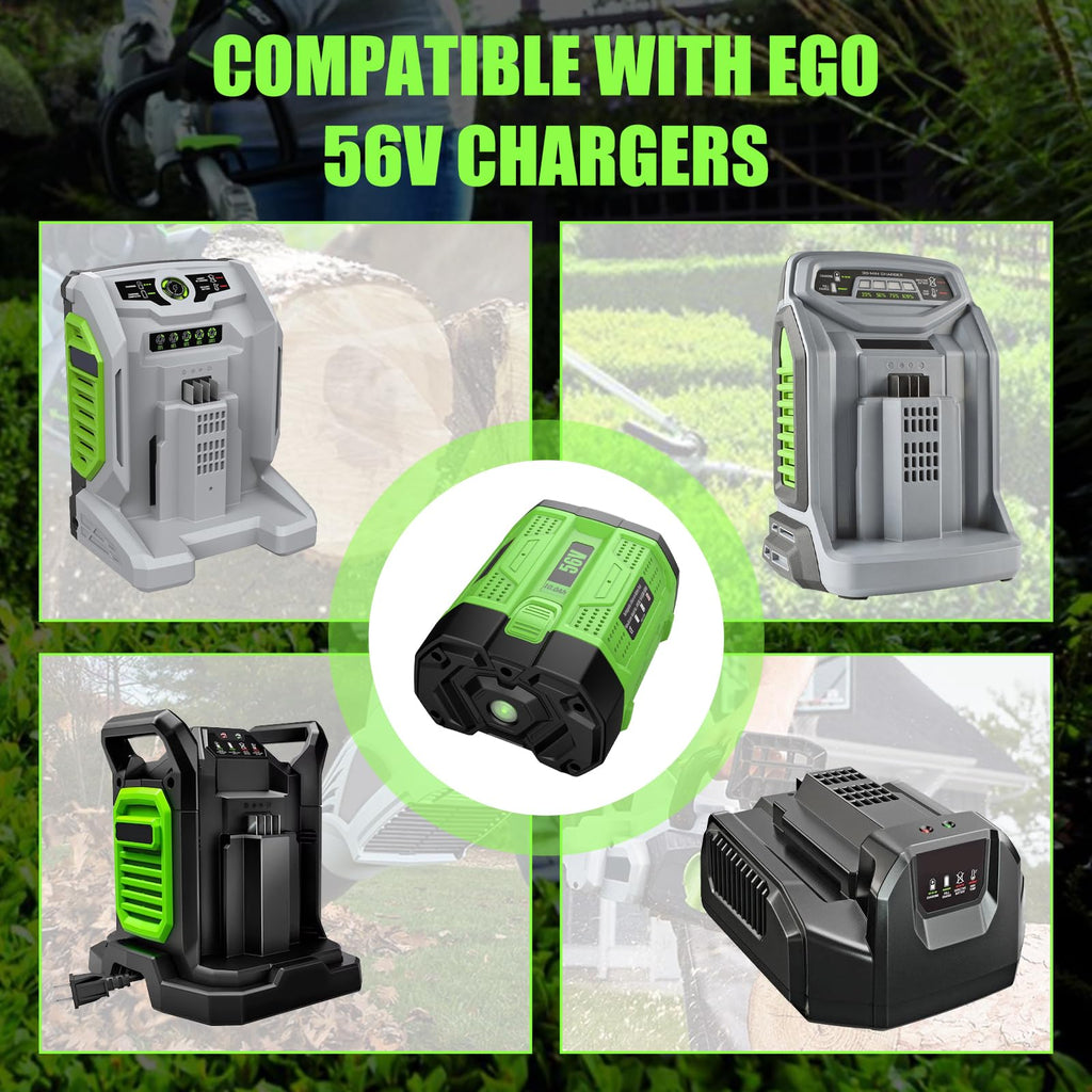Forrat 1Pack BA5600T 10000mAh 56V Replacement Battery for EGO 56V Battery 10.0Ah Compatible with EGO Battery 56Volt Cordless Tools (Green)