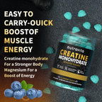 Nutravita NSF Certified Creatine Gummy - Creatine Monohydrate Gummies for Men & Women-5g of Creatine Monohydrate per Serving - Sugar Free,Vegan, Blueberry Flavor, 120 Count