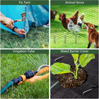 AMAGABELI 8 Inch 200 Pack Galvanized Landscape Staples 11 Gauge Anti-Rust Heavy Duty Garden Stakes Plant Cover Spikes U-Shaped Sod Pins Fence Stakes for Weed Barrier,Irrigation Tubing,Lawns,Decoration