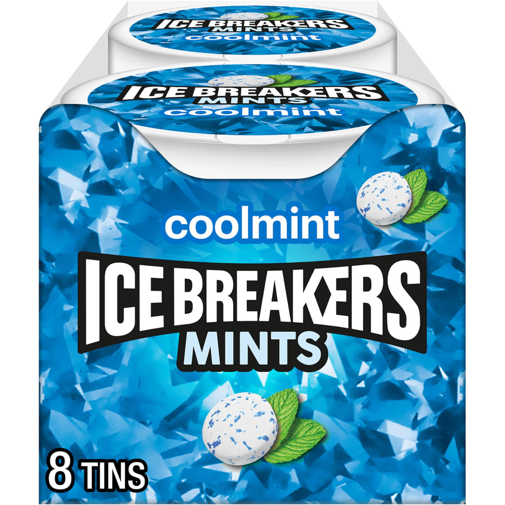 ICE BREAKERS Coolmint Flavored Sugar Free Mints Pucks, 1.5 oz (8 Count)