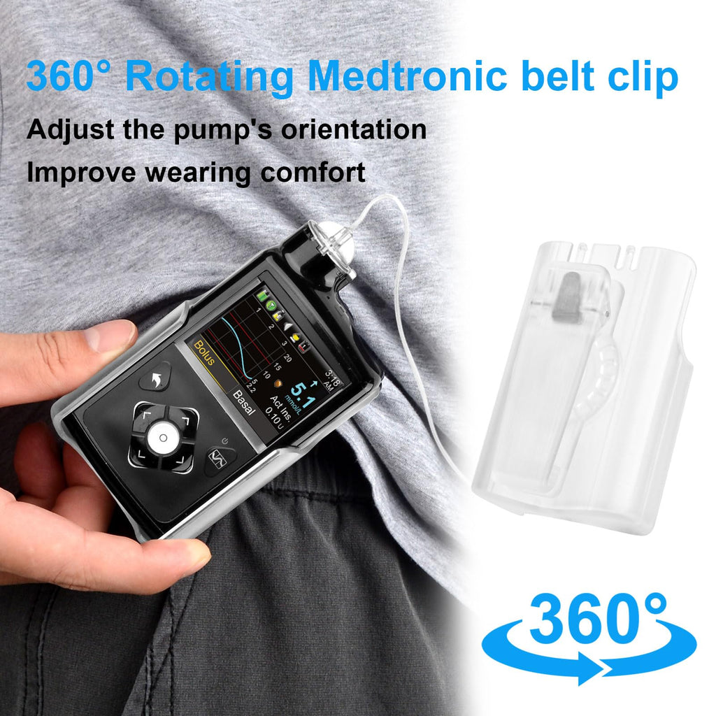 360° Rotating Insulin Pump Holder Fit for Medtronic MiniMed 780G, 670G, 770G, 630G, 640G Pumps,Insulin Pump Case Clip for Medtronic 780g Accessories,Suitable for Diabetes Insulin Management (Clear)
