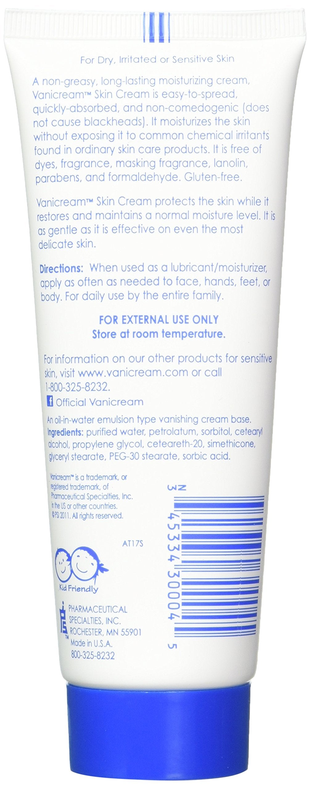 Vanicream Moisturizing Skin Cream For Sensitive Skin, 4 Ounce (Pack of 2)
