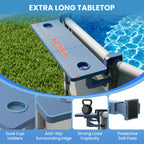 Pooljoyo Poolside Bar For Above Ground Pool, Outdoor Pool Bar Table for Above-Ground Round Pool,40.5in Length Adjustable Poolside Table Pool Shelf with Pool Drink Holder, Above Ground Pool Accessories