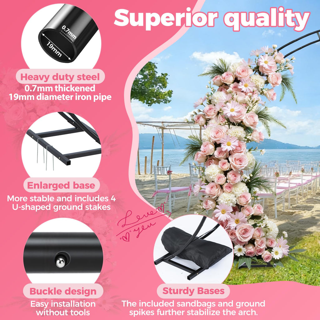 19mm Thickened Enlarged Size Garden Arch Metal Trellis for Climbing Plants