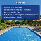 In The Swim 21' Standard Blue Round Solar Pool Cover 8 Mil for Solar Heating Above Ground Pools and Inground Pools