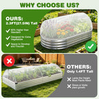 2 Pack Taller Garden Netting for 4x2FT Raised Beds with 10 Secured Clips