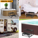 Talustool Hot Tub Step 500LBS Capacity Spa Side Step 2-Step Stairs Edge Spa Step 24” Outdoor RV Step Ladder Support Step Stool Pool Ladder Heavy Duty Steel Pedal