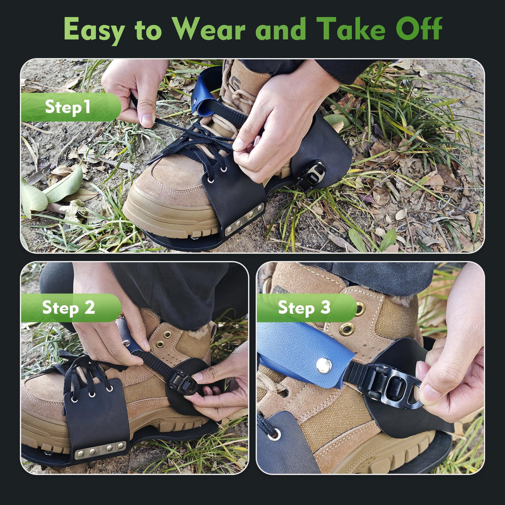 Aerator Shoes, Lawn Aerator Shoes for grass with Foot Protection ,Aeration Shoes for Lawn with Adjustable Strap, Pre-Assembled Aerating Shoes for Lawns, Gardens, and Courtyards (Black&Dark Blue)