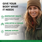 Mullein Leaf Extract for Lung Detox - Marshmallow Root | Echinacea | Oregano | Quercetin | NAC - 15-in-1 Lung Support & Cleanse for Smokers Supplement - Made in USA - As Drops, Tincture - 120 Capsules