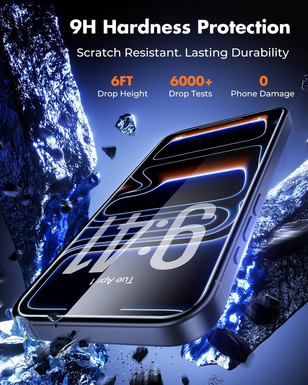 UNBREAKcable 3-Pack Screen Protector for iPhone 17 Pro Tempered Glass