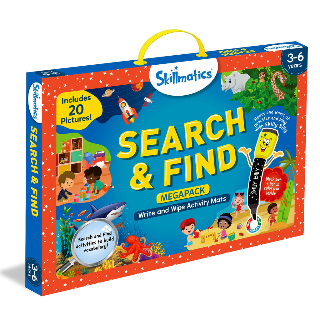 Skillmatics Search and Find Megapack Educational Game - Reusable Preschool Learning Activities, Perfect for Toddlers & Kids Who Love Toys, Art & Crafts, Builds Vocabulary, Gifts for Ages 3, 4, 5, 6