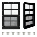 COLORPAPA 2 Pack Shed Windows,16" x 16" Small Sliding Windows,Flush Mount Windows with Tempered Glass and Fiberglass Screen for Shed, Chicken Coop, Playhouse, Household, Garage, Barns (Black)