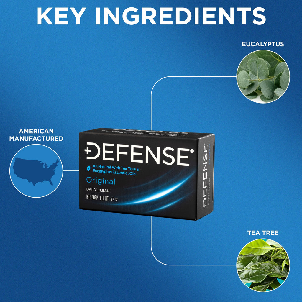 Defense Soap 5pk All Natural Tea Tree Bar Soap for Men | Made by Wrestlers with Tea Tree Oil & Eucalyptus Oil to Promote Healthy Skin