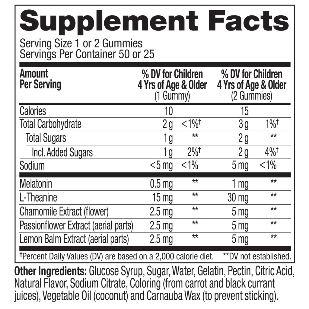 OLLY Kids Sleep Gummy, Occasional Sleep Support,* 0.5mg Melatonin, L-Theanine, Raspberry Flavored, 50 or 25 Day Supply - 50 Count