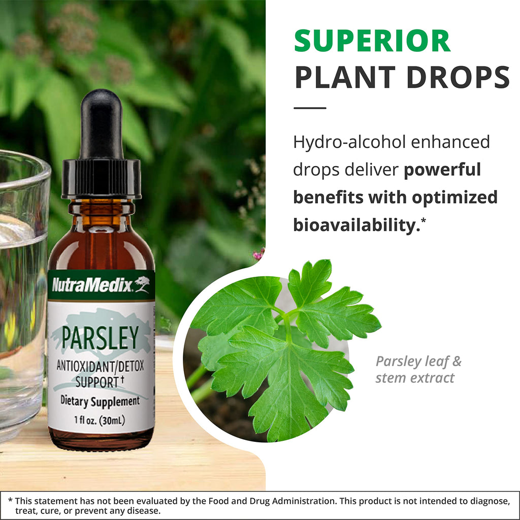 NutraMedix Parsley Herbal Supplement - Parsley Leaf and Stem Extract - Antioxidant Support, Body Detox & Cleanse Support - Liquid Herbal Supplements for Immune Health (1oz / 30ml)
