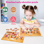 SYNARRY 6-Pack Large Wooden Unicorn Mermaid Princess Fairy Jigsaw Puzzle
