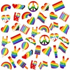 Giegxin 40 Pcs Rainbow Pride Heart Enamel Pins Bulk LGBT Brooches