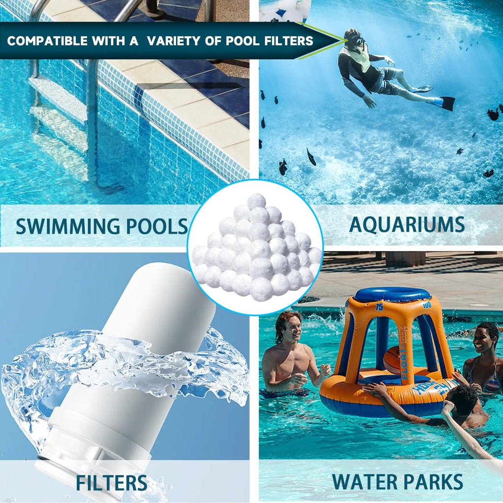 YAZ&OUZ 5.0 Lbs Pool Filter Balls for Sand Filter, Reusable Eco-Friendly Sand Filter Balls (Equals 225lbs Pool Filter Sand), Pool Filter Media Balls with Wash Bag, Filter Balls for Swimming Pools