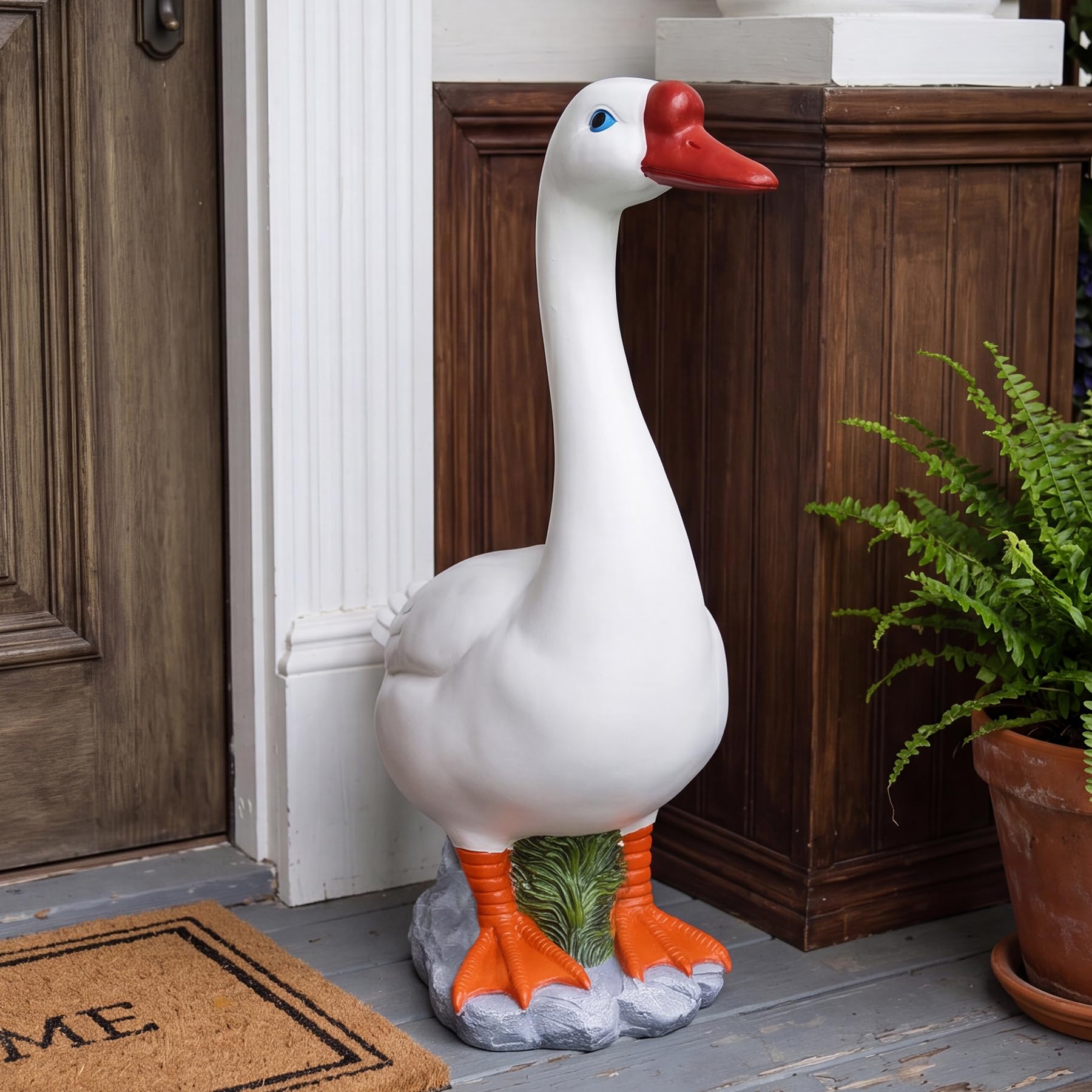 20" Porch Goose Statue Large Garden Resin Goose Decorative Sculpture