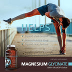 OmniBiotics Magnesium Glycinate Supplement – with 100% Pure Albion TRAACS Bisglycinate Chelate for Sleep, Muscle, Nerve & Heart Health – 120 Vegan Capsules
