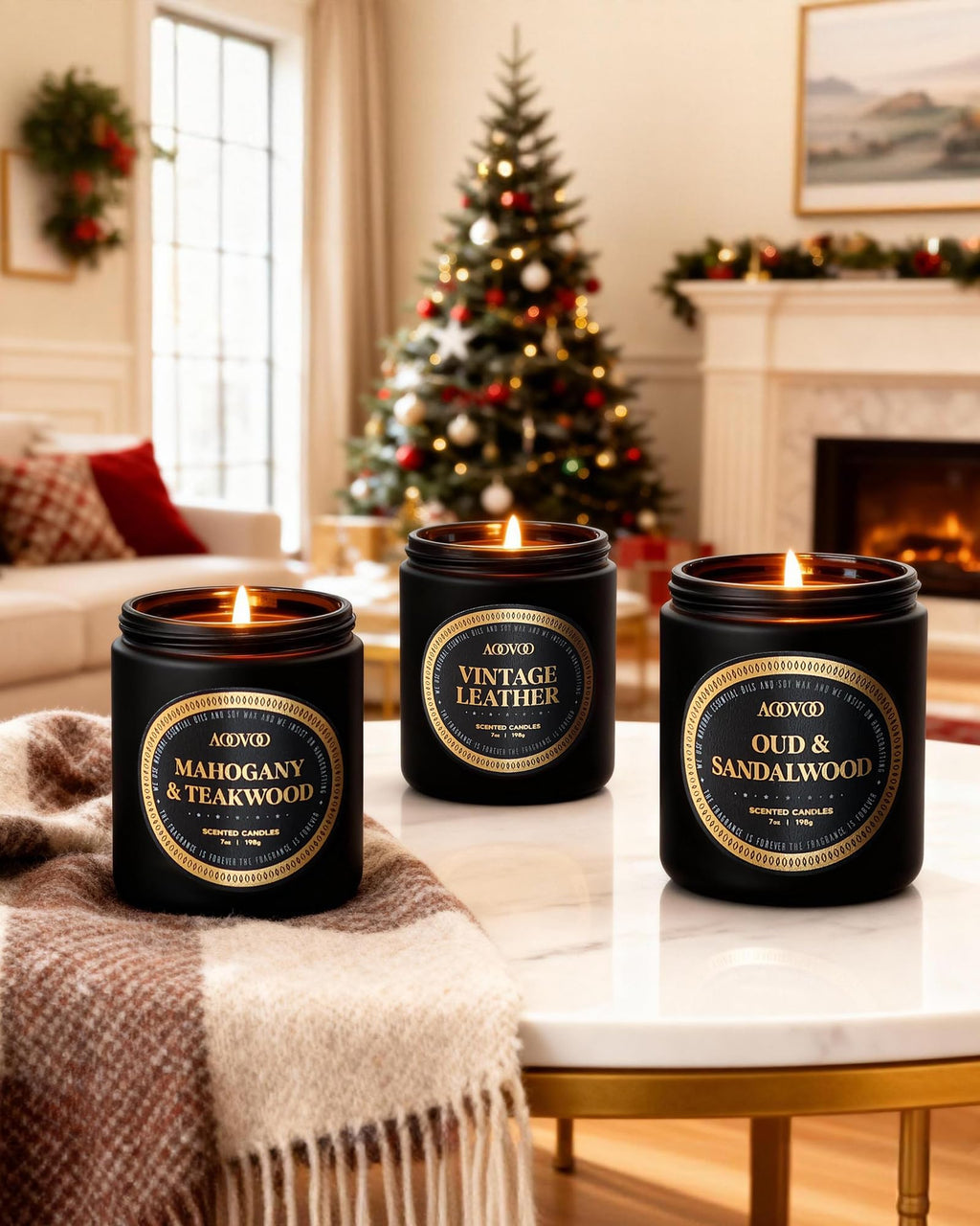 AOOVOO Scented Candles Gift Set - 6 Pack Candles for Men
