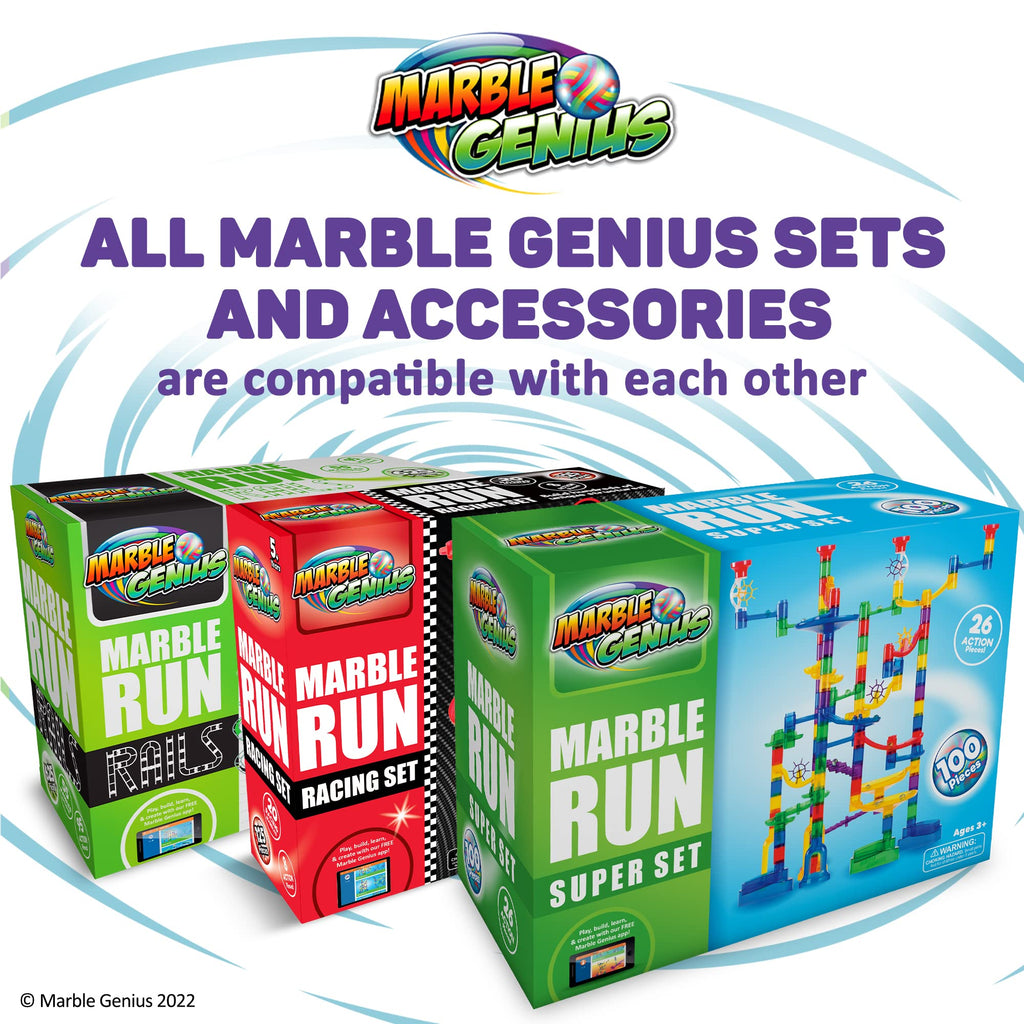 Marble Genius Marble Run - 150 Complete Pieces Maze Track Toys for Adults, Teens, Toddlers & Kids Aged 4-8 Years Old, (85 Translucent Marbulous Pieces + 65 Glass-Marble Set), Super Set