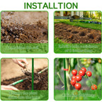 BOTINDO Garden Stakes 36 Inches Sturdy Green Plant Sticks 25 Pack, Metal Tomato Stakes Support, Yard Plant Support Cage for Potted Plants, Tomatoes, Trees, Cucumber, Fences, Beans (36 inch)