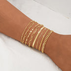 BERISO Gold Bracelets for Women, Elegant Adjustable 14K Gold Plated Bracelet for Women, Trendy Minimalist Dainty Gold Bracelet for Everyday Wear