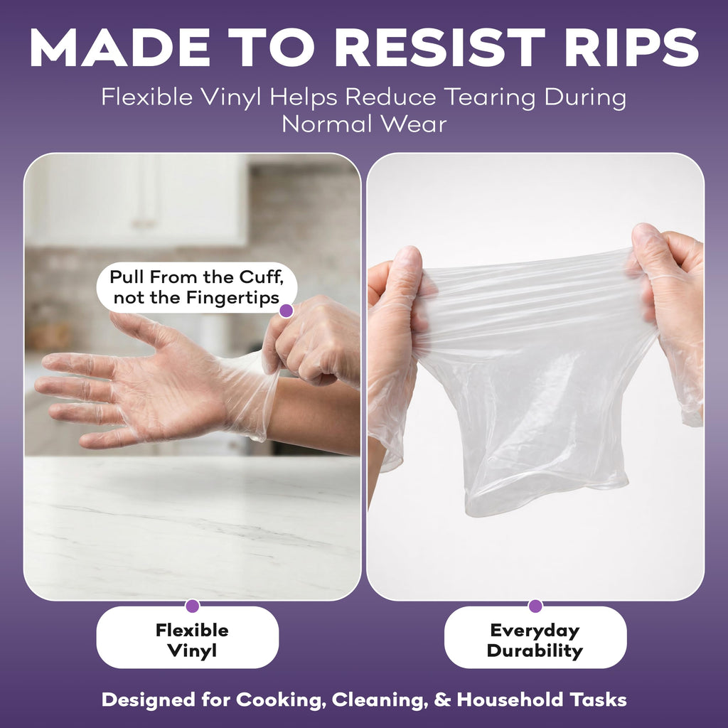 Vinyl Disposable Gloves X Large - 1000 Count Case Clear Food Safe Cooking and Household Cleaning Gloves - Powder Free and Latex Free Kitchen Glove for Meal Prep and Food Service