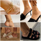DEARMAY 14K Gold Plated Anklets Waterproof