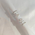 HAXIYA Sterling Silver Triple Hoop Earrings for Women Trendy Huggie Illusion Stud Earring Silver Plated Small Hoops Earrings 2 Set Unique Ear Cuff for One Hole