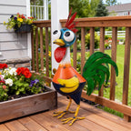 Ratuor Large Metal Rooster Decor Garden Statue Chicken Yard Art Kitchen Outdoor Decoration Gifts for Women Mom