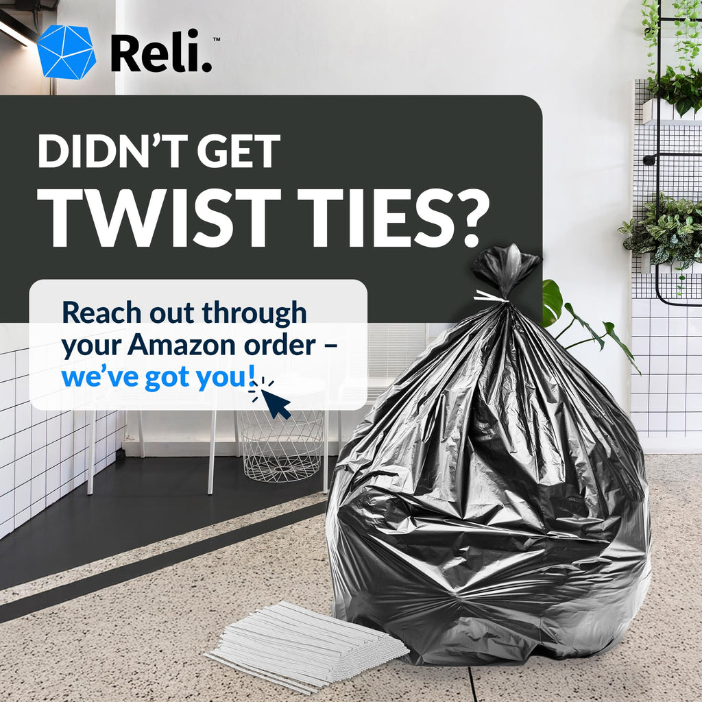 Reli. 40 to 45 Gallon Trash Bags Heavy Duty | 250 Trash Bags with Ties | Super Sizeable, Black, Serious Garbage Cleanup