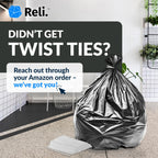 Reli. 40 to 45 Gallon Trash Bags Heavy Duty | 250 Trash Bags with Ties | Super Sizeable, Black, Serious Garbage Cleanup