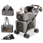 Double Pet Stroller with Detachable Carriers, Dog Stroller for Medium Dogs 20 lb, Foldable Dog Stroller for 2 Dogs,Easy Assembly Cat Stroller for 2 Cats with Cup Holder and Storage Bag for All-Terrain
