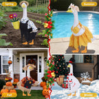 12 Set Porch Goose Outfits, Porch Goose Holiday Outfit, Spring Valentine's Day St. Patrick Easter Raincoat Summer 4th of July Halloween Fall Thanksgiving Snowman Christmas 23" Lawn Goose Clothes