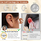 MILACOLATO 925 Sterling Silver Ear Cuffs for Women Non Piercing Earrings