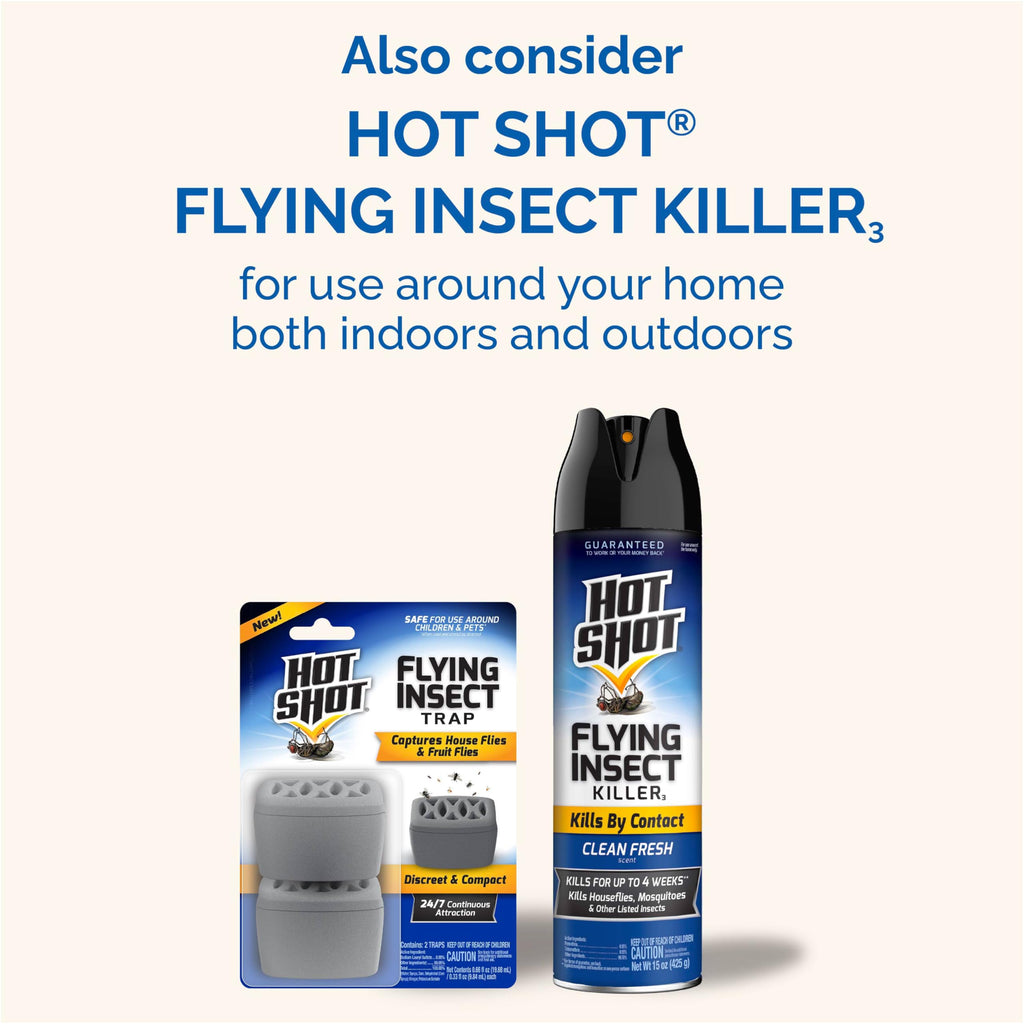 Hot Shot Flying Insect Killer, 15 Ounces, Aerosol Kills Houseflies, Mosquitoes and Flying Insects Indoors and Outdoors, Clean Fresh Scent, 3 Pack, 3.94 Pounds