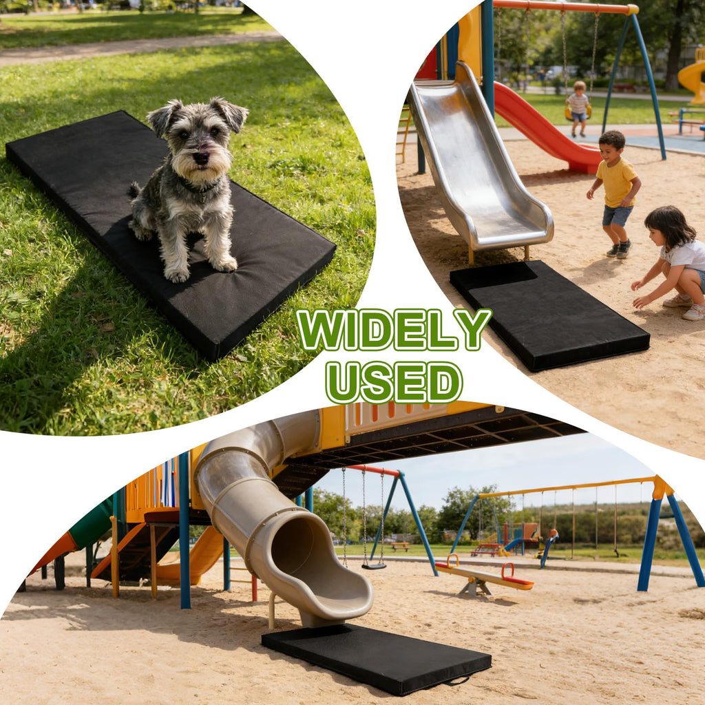 JZHLLA 2 PCS Outdoor Playground Mat 1.96 Inch Thick Foam Playground Protection Mats with Waterproof Oxford Cover for Swingsets and Slides, Increase the Buffer 40" L X 24" W