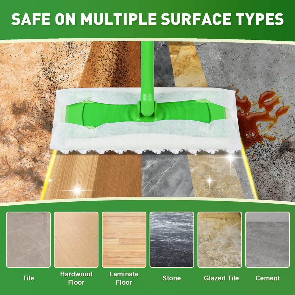 NXPPYY 100ct Dry Sweeping Cloths for Swiffer Sweeper Mop, Heavy Duty Microfiber Duster Mop Pad Refills, Captures Dust & Pet Hair, for Hardwood Floors and Multi-Surface Cleaning