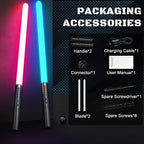 TQQALCYS Lightasaber, Type-C Rechargeable Sword Toy for Kids Cosplay, 2PCS
