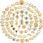 82 Pcs Vintage Gold Knuckle Rings Set for Women, Bohemian Stackable Rings
