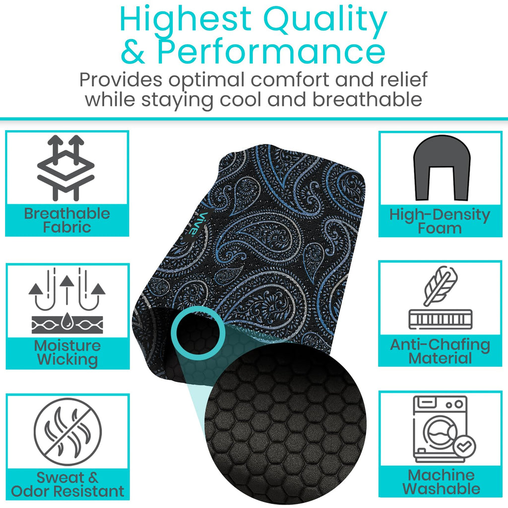 Vive Crutch Pads for Armpits and Hand Grips - Pads for Crutches Handles and Underarms - Crutch Cushions Covers - Soft Padded Under Arm Cover - Crutch Accessories for Women, Men, Kid (1 Pair, Paisley)