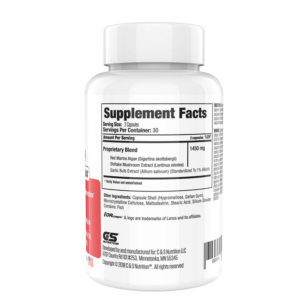 Re+Gen Nutrition Herp Rescue Healing Power Vanish, Immune Support for Women, Mushroom Supplement, Pure Shiitake Mushroom, Beta Glucan, Red Marine Algae, 60 Capsules
