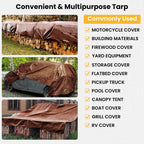 Winpull Tarp 10x20FT, 16 Mil Heavy Duty Large Tarps, Waterproof Tarp with Brass Grommets and Reinforced Edges, UV Resistant, Tear&Fade Resistant Poly Tarp for Outdoor Camping Pool Car Tent