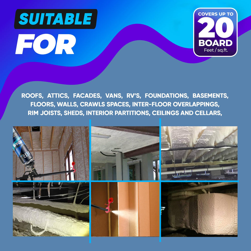 ixirpro Spray Foam Insulation Can (23.4 oz. / 670 g) Expanding Foam Sealant, Spray Insulation, Closed Cell Spray Foam Insulation, High Density, Walls Ceiling Windows Doors