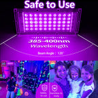 Akpgf 4 Pack 50W Black Light, LED Blacklight Flood Light with US Plug and Switch, Black Lights for Glow Party,Halloween,Body Painting,Birthday Party,Fluorescent Painting and Fluorescent Tapestry